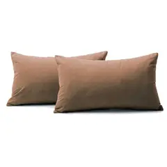 BANZAY - Kit X2 Funda para Cojín Almohada Tela 70x50 - Tabaco
