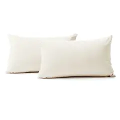 BANZAY - Kit X2 Funda para Cojín Almohada Tela 70x50 - Marfil