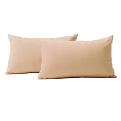 BANZAY - Kit X2 Funda para Cojín Almohada Tela 70x50 - Beige