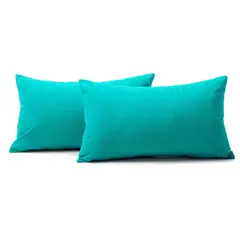 BANZAY - Kit X2 Funda para Cojín Almohada Tela 70x50 - Turquesa