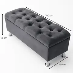 ESTILO Y CONFORT - Puff de 100 Capitoniado Tela Gris