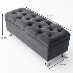 undefined - Puff de 120 Capitoniado Tela Gris