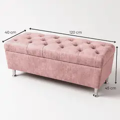 undefined - Puff de 120 Capitoniado Tela Palo de Rosa