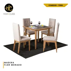 ALL STAR - Juego de Comedor 4 Puestos High Class Turín