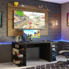 MADESA - Escritorio Gamer 9409 y Panel para TV Hasta 65 Pulgadas