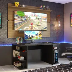MADESA - Escritorio Gamer y Panel de TV 65 Pulgadas