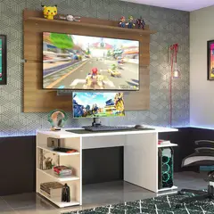 MADESA - Escritorio Gamer y Panel de TV 65 Pulgadas