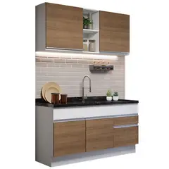 MADESA - Cocina Integral Glamy 1.50 Metros - Blanco/Marrón 02