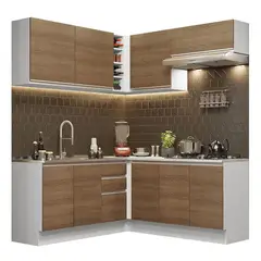 MADESA - Cocina Integral de Esquina Glamy 3.50 Metros - Blanco/Marrón 03