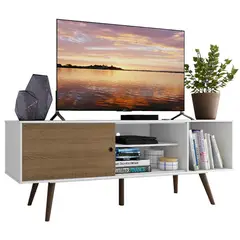 MADESA - Centro de Entretenimiento para TV Cairo Hasta 65 Pulgadas Blanco/marrón