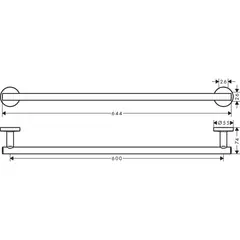 HANSGROHE - Toallero Barra De 60cm Logis Cromo