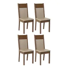 MADESA - Set x4 Sillas 4280 Marrón/crema/beige