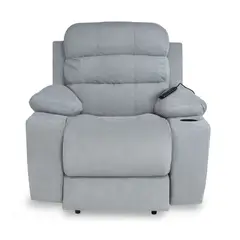 ELITE LIVING - Silla Reclinable Houston Estática Masaje Microfibra Gris Claro