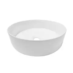 CCOL - Lavamanos Ceramica Sobreponer Redondo Luxury Blanco