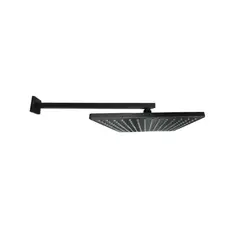 INKORPORAR - Kit Regadera Ducha Cuadrada 20X20 Acero Inox+Brazo Muro Redondo 30 Cms