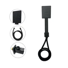 INKORPORAR - Set ducha de mano Elite teleducha negro mate 3 pzas.
