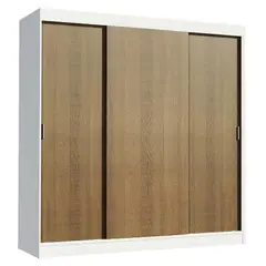 MADESA - Closet Reno 205X180X54 3 Puertas Blanco Marrón