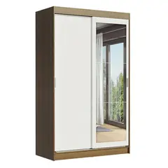 MADESA - Closet Tokio 218X109X54 2 Puertas Espejo Rustico Blanco