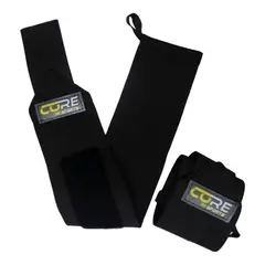 CORE SPORTS - Muñequera Elástica Negra De 8 Cm