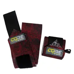 CORE SPORTS - Muñequera Elástica Estampado Rojo De 8 Cm