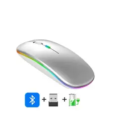 GENERICO - Mouse Ratón Recargable Inalámbrico y Bluetooth Led Gaming