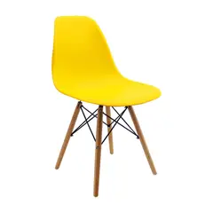 OR DESIGN - Silla Auxiliar Eames con Patas en Madera Blanca