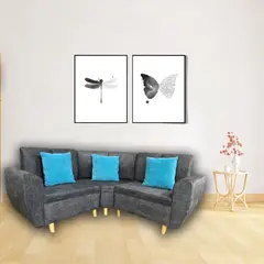 MUEBLES COLOMBIA MUCOL - Sala Modular Paris 90X230X63 Cm Grafito