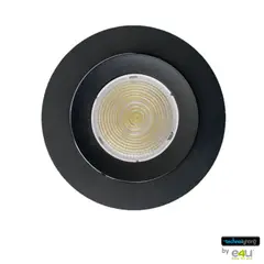 TECHNOLIGHTING - Bala Led Ojo De Buey Inclinable 5 Vatios Negra Luz Calida