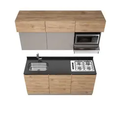 CORONA - Cocina Integral Bilbao 1.80 Metros Incluye Mesón en Sinteredstone Poceta Derecha y Cubierta Con 4 Fogones Integrados