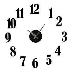 undefined - Reloj De Pared 3d Madera 70x70 Cm Negro Amsterdam