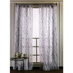 CASA BONITA - Cortina Tempestad 200x230 Cm Blanco Negro