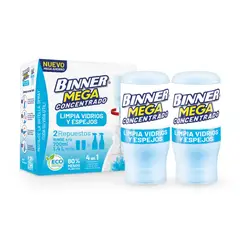 BINNER - Repuesto Limpiavidrios Megaconcentrado 50 Ml X2 Unidades