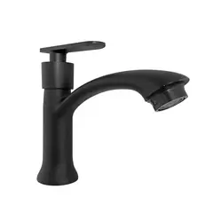 CCOL - Grifería para Lavamanos Poste Bajo Agua Fria Seul Mdr - Color Negro