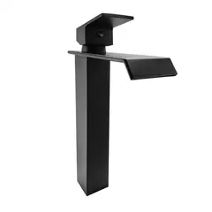 CCOL - Grifería Para Lavamanos Alta Mezclador Cascada Slim Negra Consumo 9 l/min