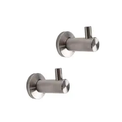 CCOL - Pack x2 Percheros Inoxidable y soporte Metal Acero 304 Satinado 030100601t