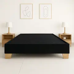 ESTILO Y CONFORT - Basecama Negra 160X190 Pata Madera