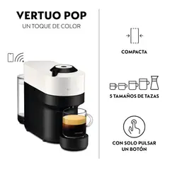 NESPRESSO - Cafetera de Cápsula Vertuo Pop Blanco GCV2-TW-WH-NE
