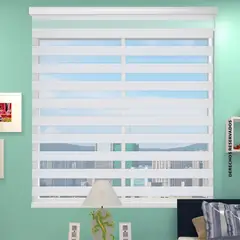 REGGIA - Cortina Roller Duo 160x220cm Blanco Perlado