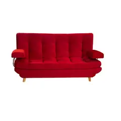 E MADERA - Sófa Cama Rojo 3 puestos Maison