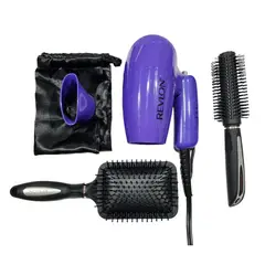 REVLON - Set de Viaje - Secadora + 2 Cepillos Purpura