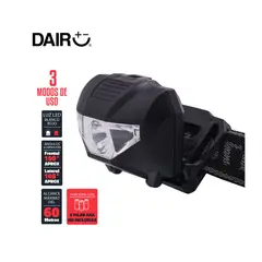 DAIRU - Linterna De Batería De Cabeza Frontal 3 Modos De Uso 40 Lumens