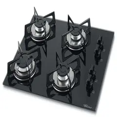 FISCHER - Estufa Empotrar 4q Gas Vidrio Negro Marca