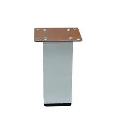 MADECENTRO - Pata Aluminio Anodizado Color Plata 100 mm 37 x 37 mm 030
