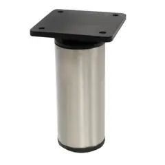 MADECENTRO - Pata Acero Niquelado 100 mm Diámetro 42 mm con Nivelador Superior 797