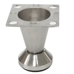 MADECENTRO - Pata Cónica Zamak Satinado 50 mm Diámetro 32 mm con Nivelador 113