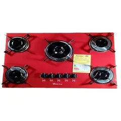FISCHER - Estufa Empotrar 5q Gas Triple Llama Vidrio Rojo Marca