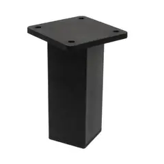 MADECENTRO - Pata Acero Negro 100 mm 38 x 38 mm con Nivelador Superior 594