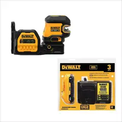 DEWALT - Nivel Láser Verde Con 2 Puntos + Kit de Batería/cargador 20v