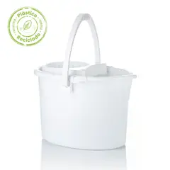 ESTRA - Balde Con Escurridor 12 Litros Blanco Ecológico