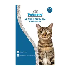 PETIZOOS - Arena Sanitaria Gato Aglomerante Absorbente Bentonita Económica 20 kg